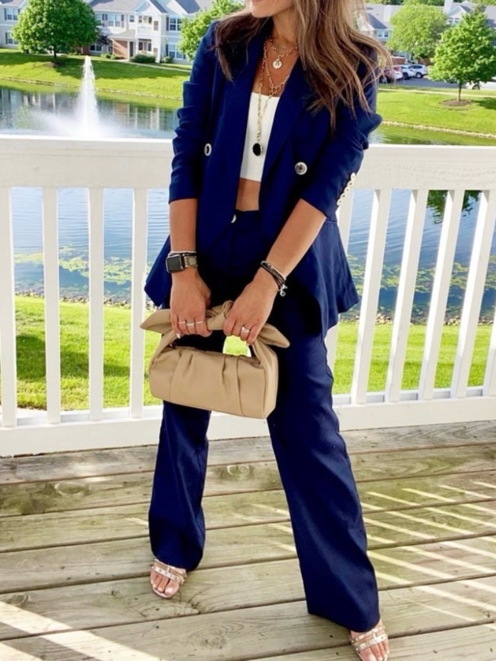 White House Black Market (WHBM) Linen Suit - Size 12